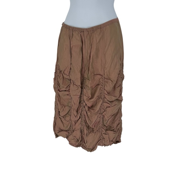 Hanna for La Journee Steampunk Whimsygoth Ruched Crinkle Maxi Skirt Size 2 Small - Picture 2 of 10